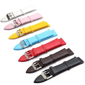 20mm PU Leather Men Women Mental Wrist Watch Band