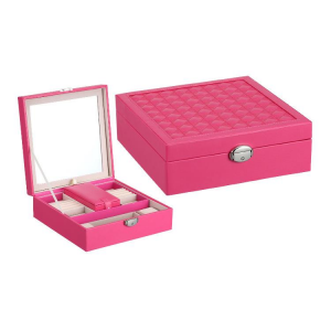 Watch Jewelry Diamond Necklace Box Storage Case With Mirror