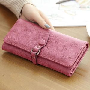 Women Hasp Long Wallets Retro 3 Folded Purse Card Holder Coin Bags 5.5'' Phone Bags For Iphone 7P