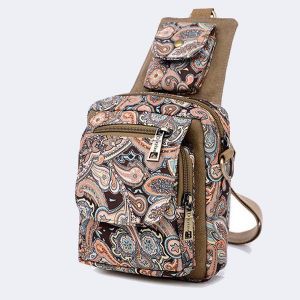 Canvas Flower Chest Bags Foldable Casual Folk Custom Messenger Bags Shoulder Bags