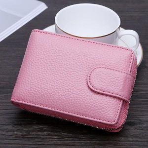 Men Women RFID Genuine Leather Wallet Multifunction Purse with 10 Card Slots