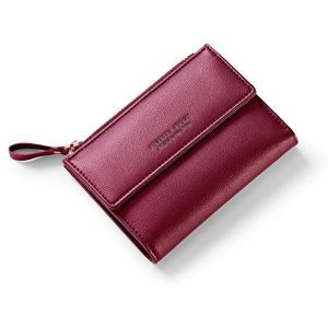 Women Elegant Short Wallet Faux Leather Card Holder Coins Bag Purse