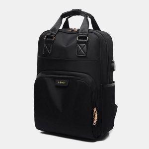 Women Nylon Waterproof Light Weight Multifunction Casual Patchwork Backpack