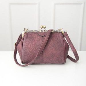 Women Vintage Hasp Bucket Bags PU Leather Shoulder Bag  Crossbody Bag