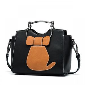 Women Cute Cat Pattern Handbag Large Capacity Leisure Shoulder Bags