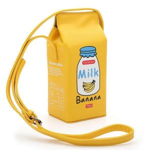 Women Fashion Cute Milk Box Crossbody Bag Casual Phone Bag