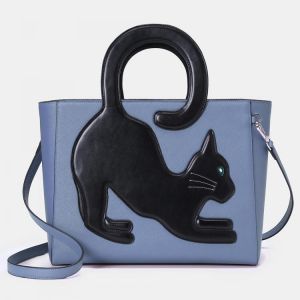 Women Multifunctional Large Capacity Cat Pattern Handbag Crossbody Bag