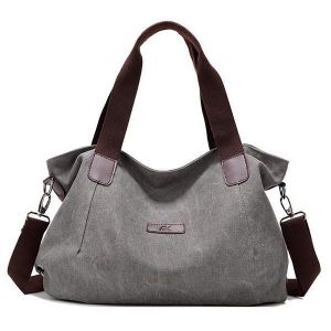 Durable Canvas Big Capacity Shoulder Bags Simple Crossbody Bags