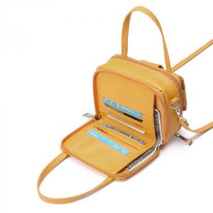 Brenice Women Square 6 Card Holders  Phone Bag Lightweight Multi-Pocket Crossbody Bag