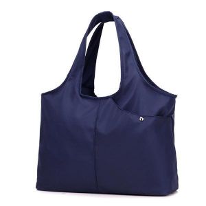 Women Nylon Handbag Solid Tote Bag Multi Pocket Shopping Bag