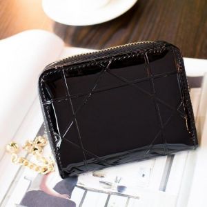 Women Stylish PU Leather Multi-slots Short Wallet  Card Holder Purse