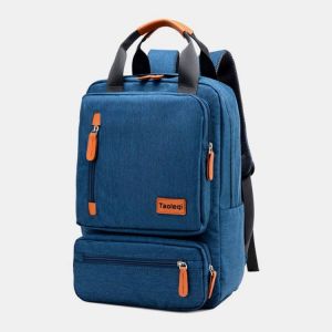 Men Women Fashion Large Capacity Multi-pocket Pure Color Backpack