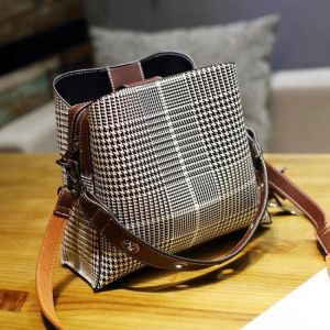 Women Vintage Faux Leather Crossbody Bag Shoulder Bags Bucket Bag Crossbody Bag