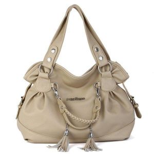 Women Retro Tassel Bags Ladies Casual Shoulder Bags Plaid Shopping Totes