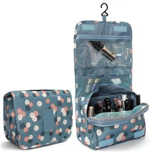 Zipper Hanging Toiletry Bags Floral Pattern Travel Organizer Case Women Cosmetic Makeup Bags