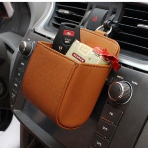 Auto Air Vent Car Storage Bag Multi-functional Faux Leather Phone Bag Ditty Bag Travel bag