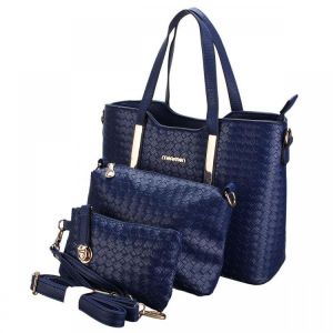 3PCS/SET Women Leather Satchel Handbag Shoulder Messenger Crossbody Bag