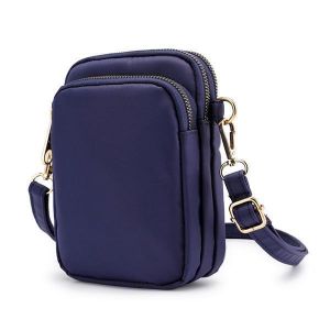 Women Waterproof Phone Bag Nylon Solid Fashion Bum Bag Waist Bag Purse Crossbody Bag