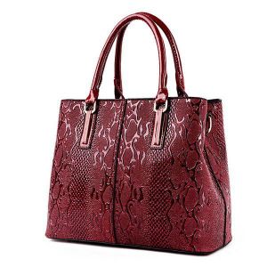 Women Faux Patent Leather Elegant Handbag Shoulder Bag Crossbody Bag