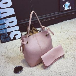 Two Piece Women PU Leather Tote Handbag Crossbody Bag And Clutch Wallet