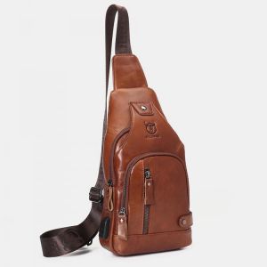 Bullcaptain Genuine Leather Business Casual Chest Bag Shoulder Crossbody Bag