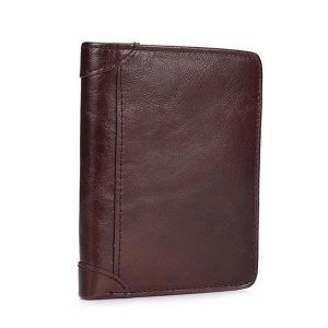 Genuine Leather Vintage Solid Plain Wallet Coin Bag For Men