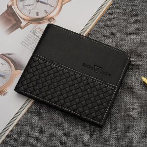 Men Cowhile Pu Casual Short Horizontal Vertical Wallet