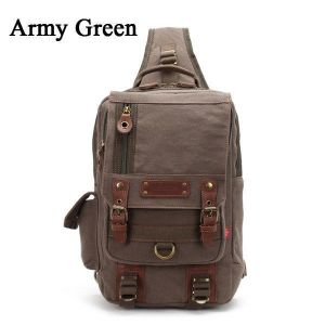 Men Casual Canvas Outdoor Sport Shoulder Ipad Chest Crossbody Bag
