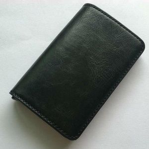 Men Faux Leather Retro Automatic Card Case Metal Card Holder Wallet