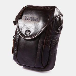 Multifunction Small Fashion Waist Bag Men Leather Belt Phone Bag Single Shoulder bag Crossbody Bag
