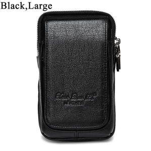 Genuine Leather Multi-function Fanny Waist Bag Belt Bum Pouch Phone Bag Coin Purse For Men