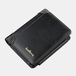 Baellerry Men Faux Leather Causal Business Zipper Coin Wallet