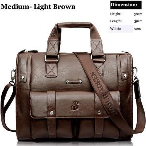 Men Business Vintage Laptop Bag Briefcase Big Capacity  Horizontal Handbag Travel Bag