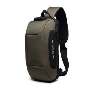 Men Outdoor USB Anti-thfet Multifunctional Large Capacity Waterproof Chest Bag