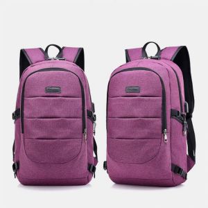 Men Women Large Capacity Fashion Anti-Theft USB Backpack Outdoor Travel Bag