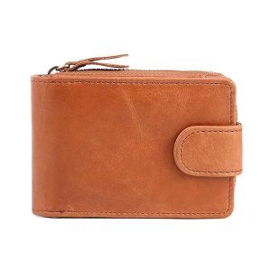 RFID Antimagnetic Genuine Leather Multi-slot Card Holder Coin Bag Wallet