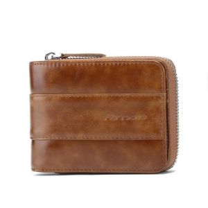RFID Antimagnetic Vintage Genuine Leather 12 Card Slots Coin Bag Trifold Wallet For Men