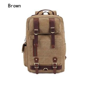KAUKKO Men Outdoor Canvas Shoulders Travel School Bags Backpacks With Large Capacity