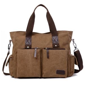 Large Capacity Men Women Canvas Multifunctional Crossbody Bag Canvas Outdoor Handbag