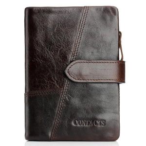Genuine Leather Wallet Vintage Standstone Men Wallets Male Purse Coin Bag