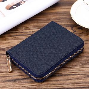 18 Card Slots Men's Zipper Short Wallet Card Holder with RFID Blocking Technology