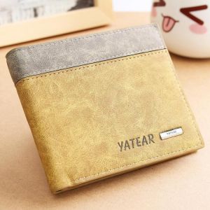 Men's PU Leather Bifold Wallet ID Business Credit Card Holder