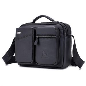 Genuine Leather Men Vintage Messenger Bag Briefcase Handbag Shoulder Bag Satchel Bag