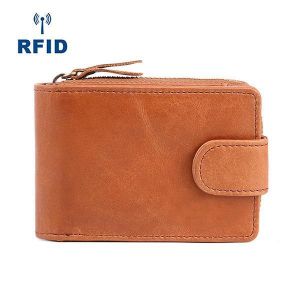 Men Genuine Leather RFID Anti-magnetic Vintage Casual 15 Card Slots Wallet