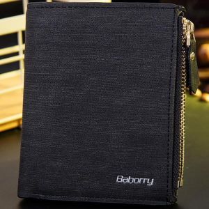 RFID Blocking Secure Wallet Protective Coin Bag Business PU Leather Zipper Wallet For Men