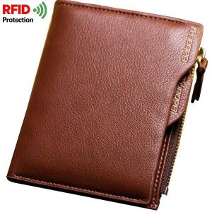 Men Anti-Theft RFID Blocking Secure Wallet 6 Card Slots Protective Short Wallet