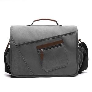 Ekphero Men Retro Messenger Bag Shockproof Shoulder Bag with 15.6 inch Laptop Pocket
