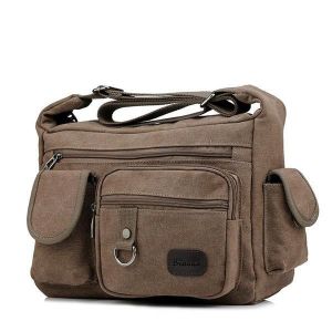 Large Capacity Men Casual Canvas Shoulder Messenger Bag Travel Crossbody Bag