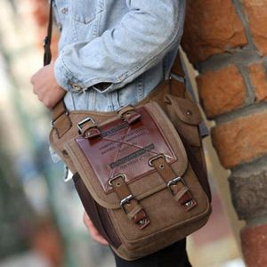 Men Canvas Retro Travel Cycling Crossbody Bag Chest Bag Military Messenger School Travel Hiking Satchel