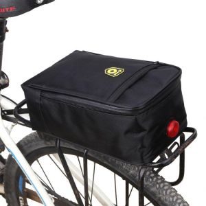 BIKIGHT Polyester Waterproof Bicycle Cycling Bike Backpack Seat Bag Foldable Motorcycle Battery Bag with Tillight